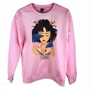 Women’s Vintage Gildan Pink Strive Yoga Sweater Small!